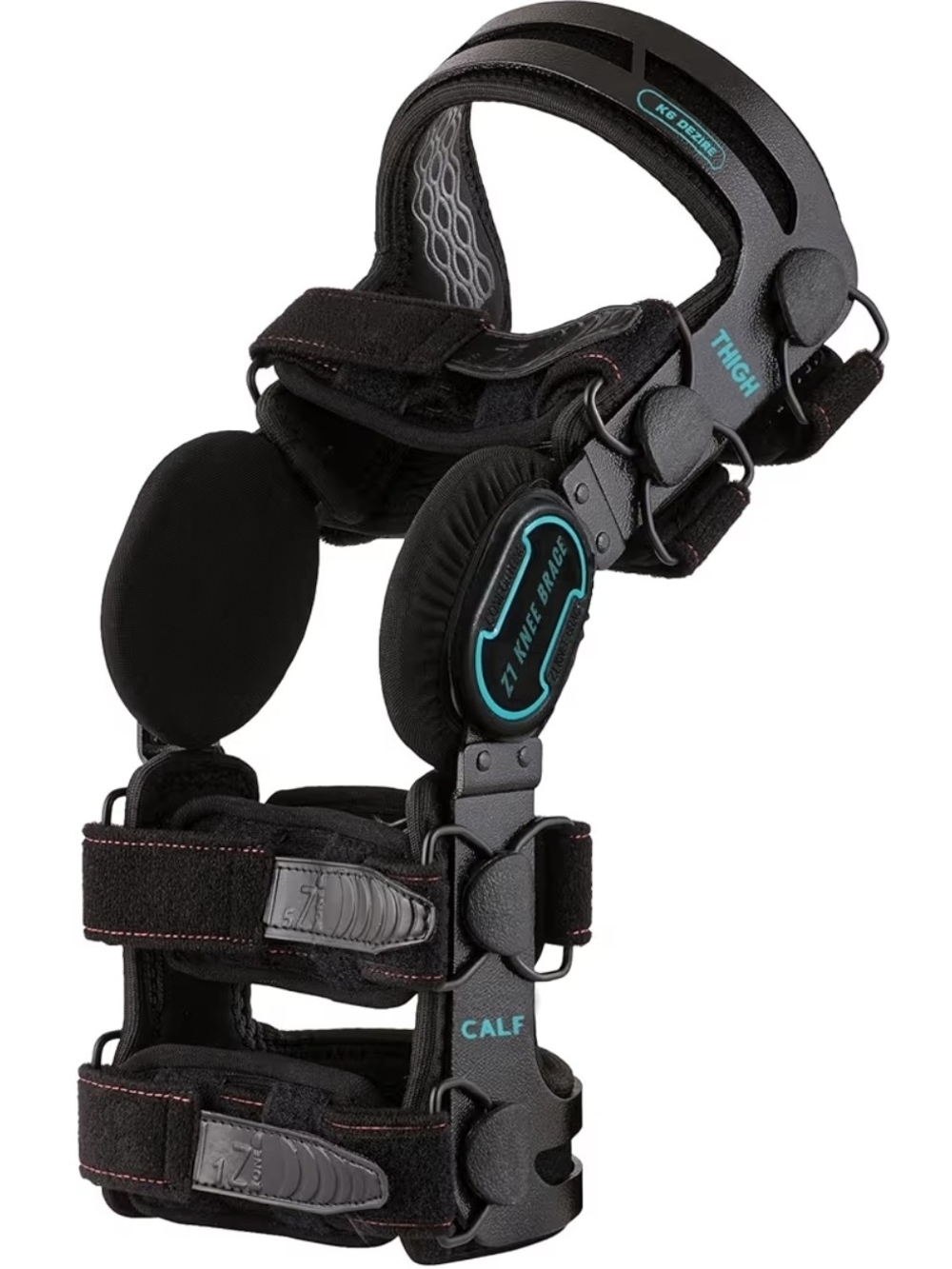 Z1 Knee Brace Support in Black with Teal Accents